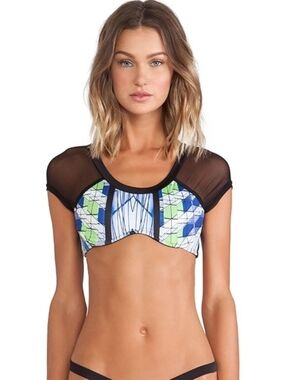 NEW! Beach Bunny Architecture Bikini Crop Top In Arch Large